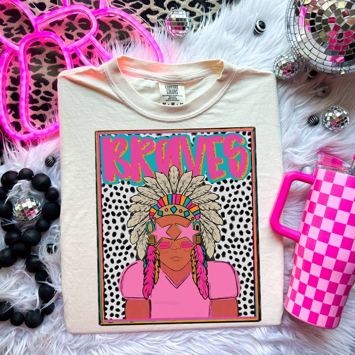 Braves Colorful Mascot DTF Heat Transfer for wholesale by Trendy Transfers