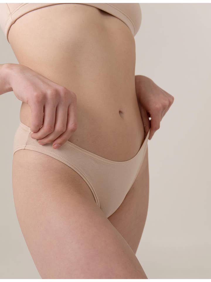 Mina Storm - Vendita all'ingrosso Intimo - Donna - Slip Anna in cotone biologico - Nude-Sable