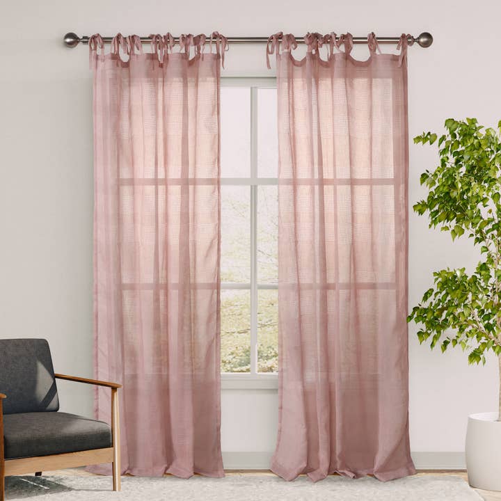 Awesome Home Grayson Stripe Sheer Tie Top Curtains Pair and other Purchase Wholesale sheer fabric for curtains. Free Returns & Net 60 Terms on Faire trending on Faire.