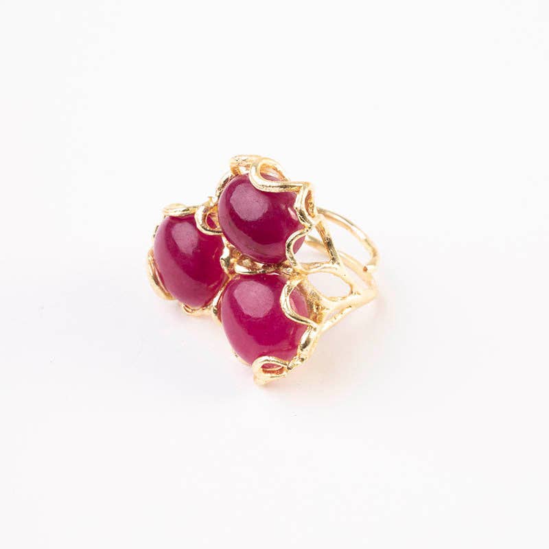 ACUS – wholesale Cocktail/statement ring – Bavarian Ring Smooth Bougainvillea