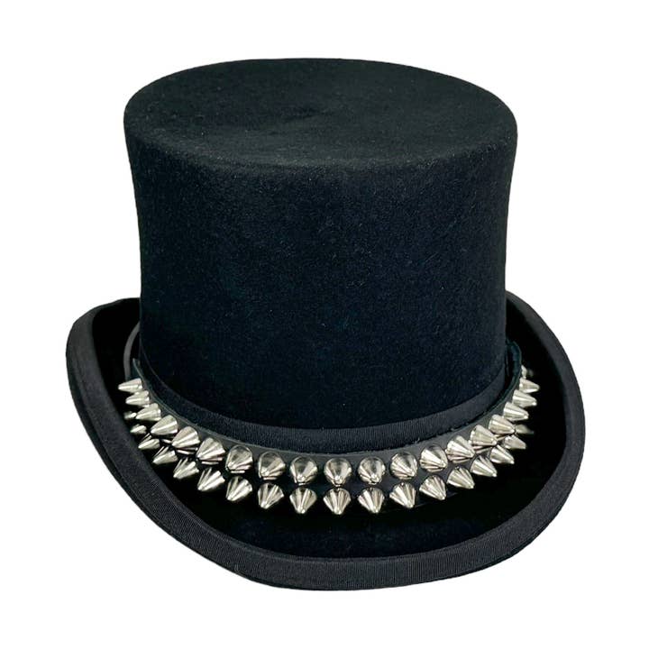 HTPK404 FUNK PLUS TOPHAT WITH 2 ROW UK77 STUD BAND for wholesale by Funk Plus
