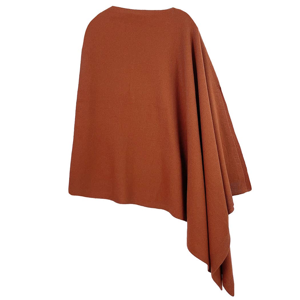 Fashion City – Engroshandel Poncho - Dame – Mørk Tone Solid Diamond Shape Tørklæde Poncho11