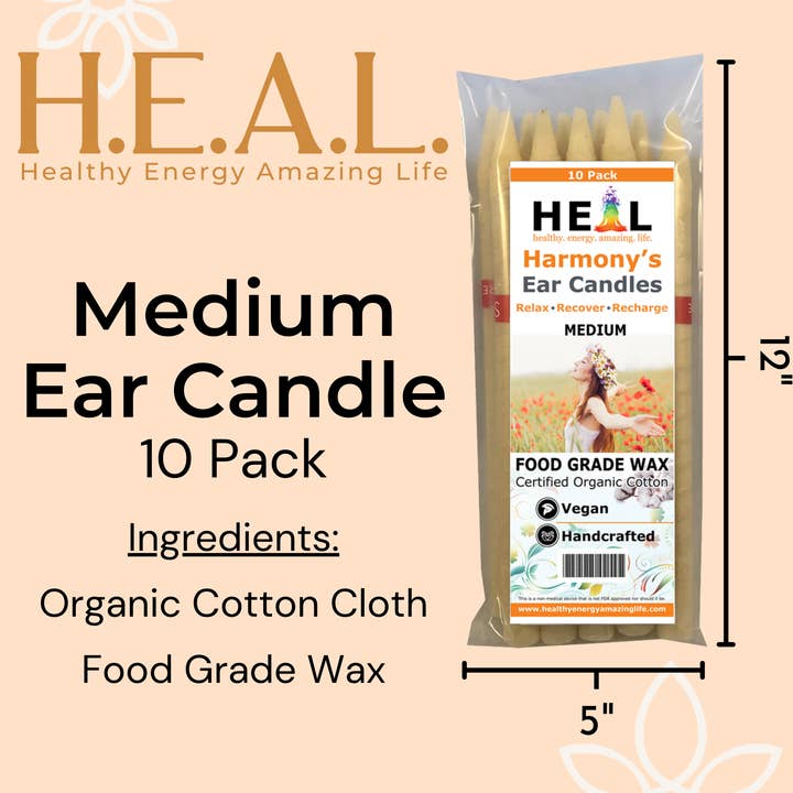 Healthy Energy Amazing Life - Wholesale Tapered Candle/Candlestick - Medium Ear Candles by Doc Harmony