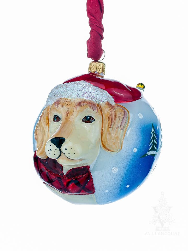 Jingle Balls™ Yellow Lab for wholesale by Vaillancourt Folk Art
