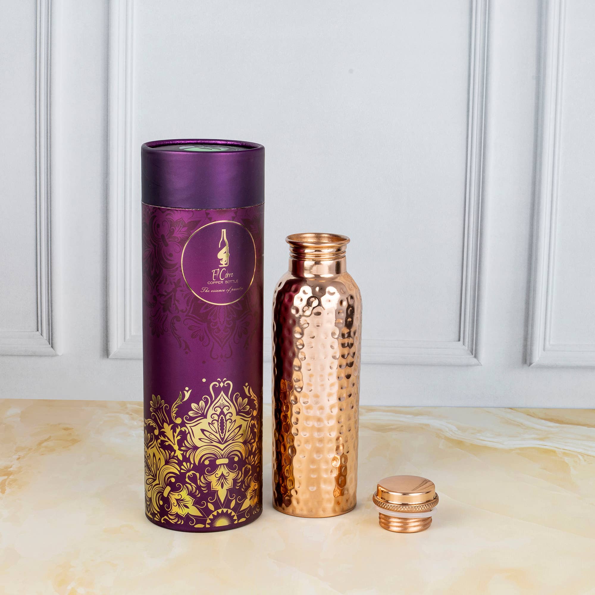 El'Cobre-Ecozonelifestyle - Wholesale Water Bottle - Hammered Copper Bottle - 500 ML2