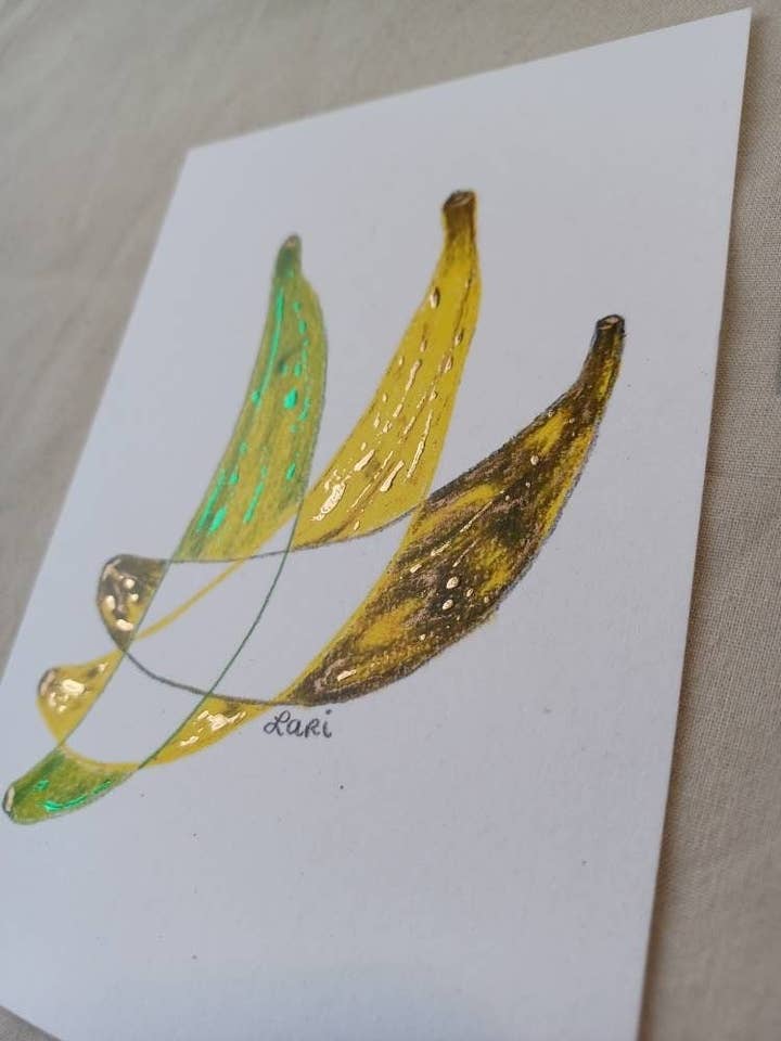 Plátanos Hand-Embellished Art Print - Colorful Decor for wholesale by Larisanjou