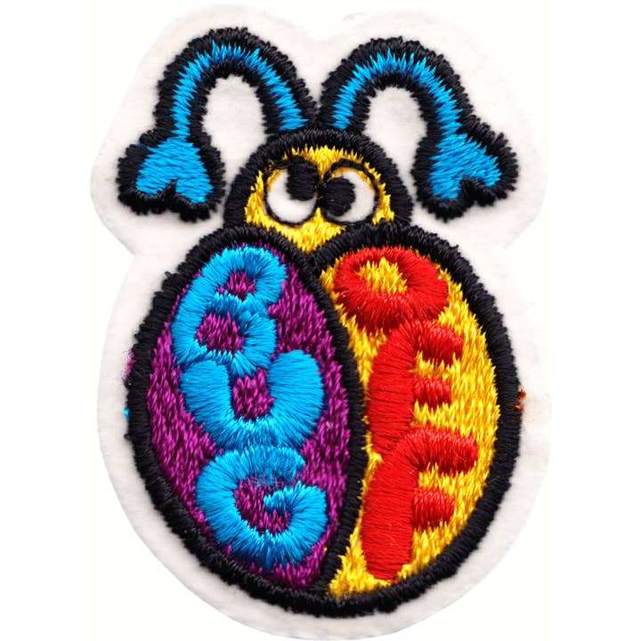Square Deal Recordings & Supplies - Wholesale Patch - Patch - "Bug Off!" - On Purple, Yellow And Blue Bug
