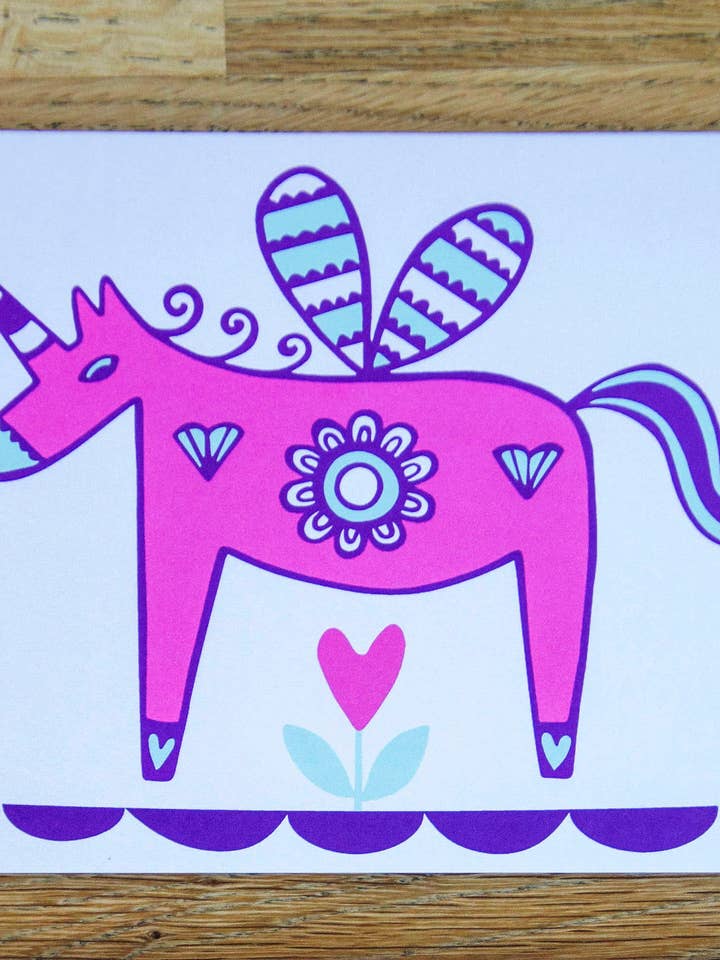Deco Unicorn Card for wholesale by Lunar Apple