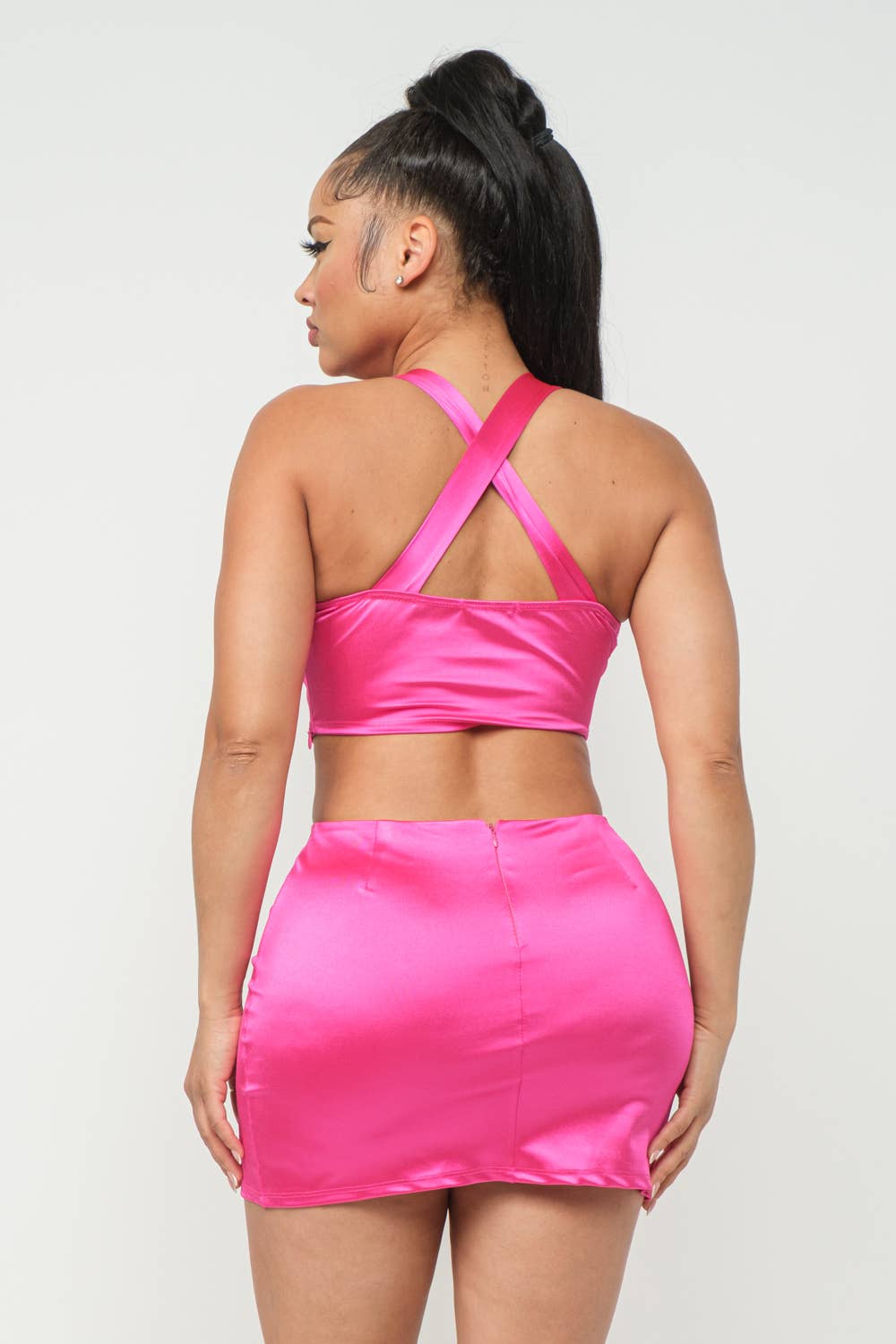 Julia by LoveJ - Wholesale Top & Skirt Set - Women's - Open Front Wire Detail Top And Skirt Set9