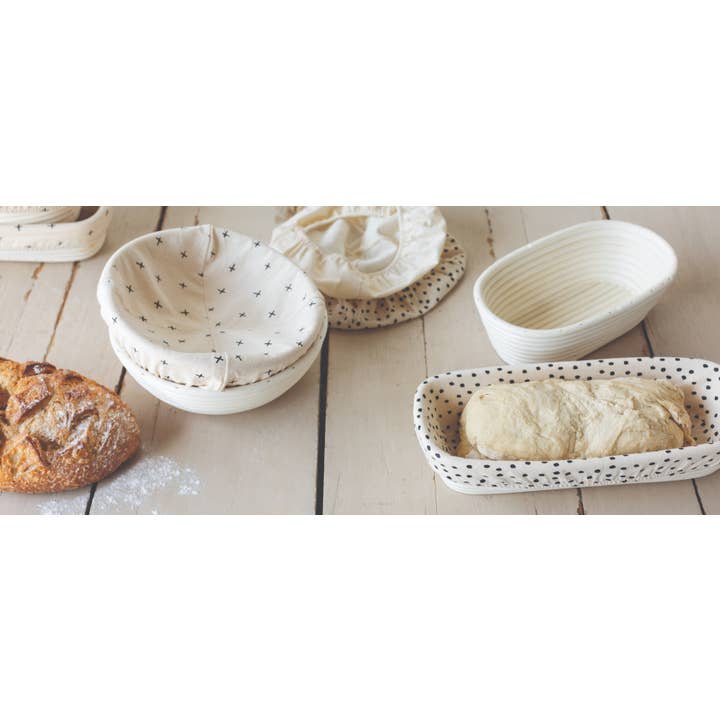 Now Designs by Danica - Wholesale Bread Pan - Banneton Natural Cotton Liner Round