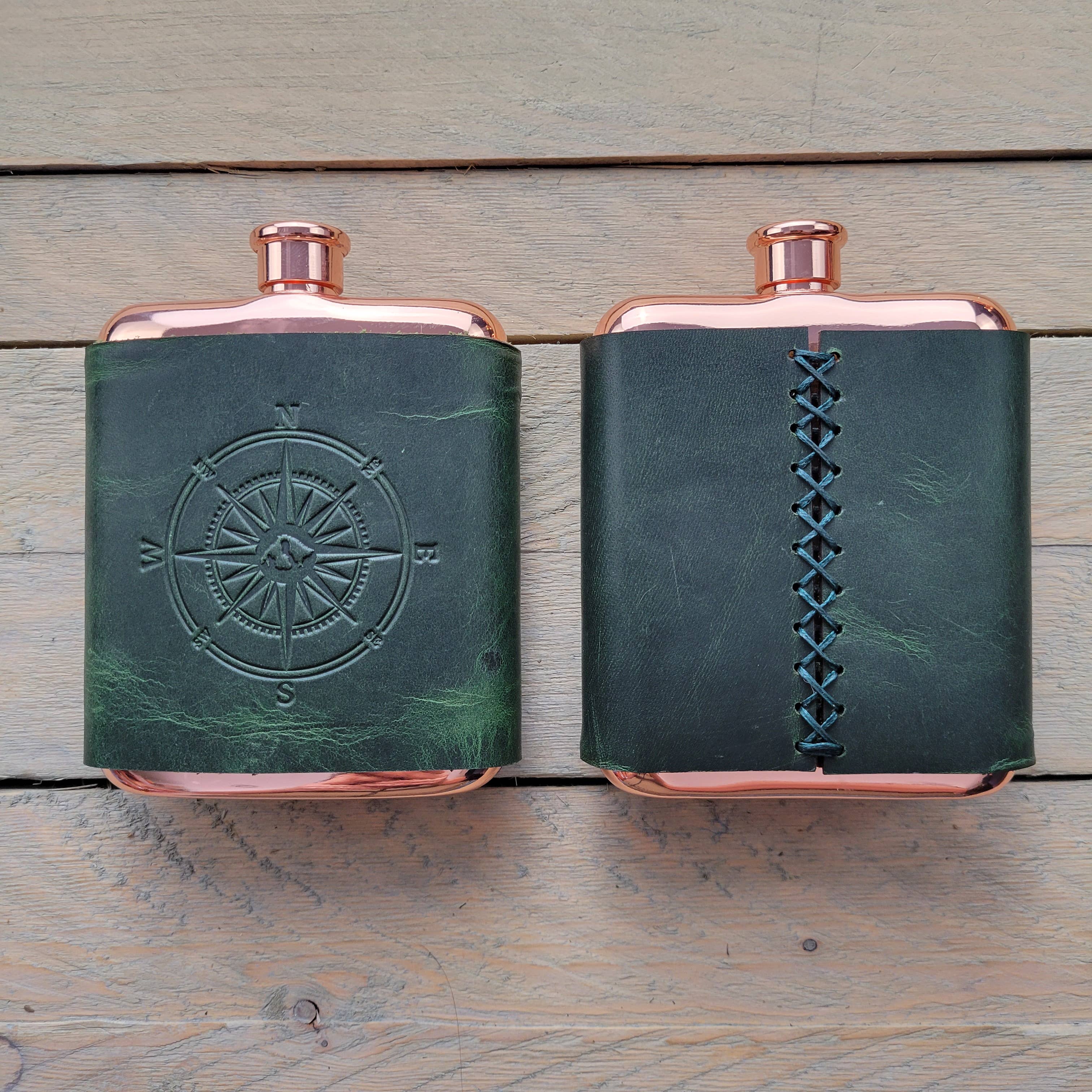 Orcas Island Leather Goods - Wholesale Flask - Leather-Wrapped Flasks4
