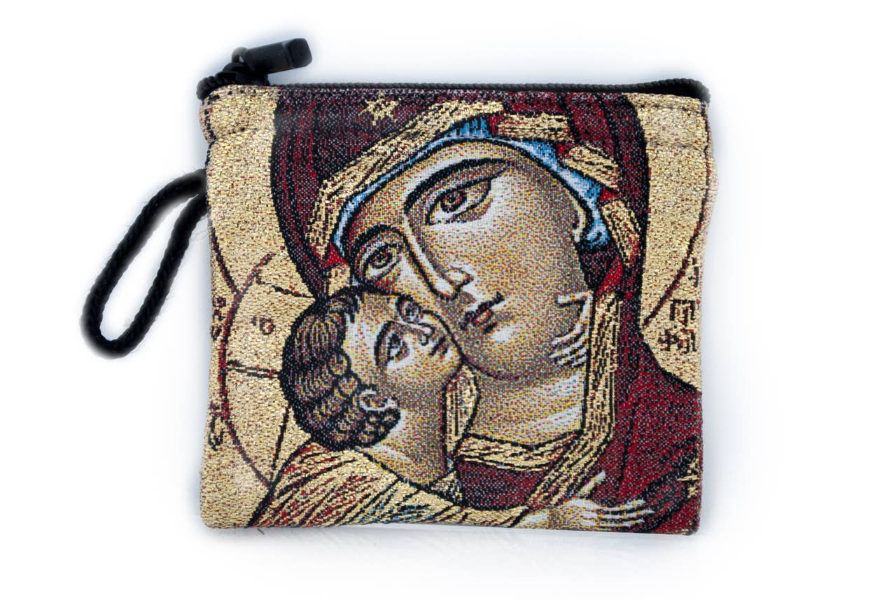 Village Gift Importers - Wholesale Pouch - Unisex - Our Lady / Christ the Teacher Rosary Case