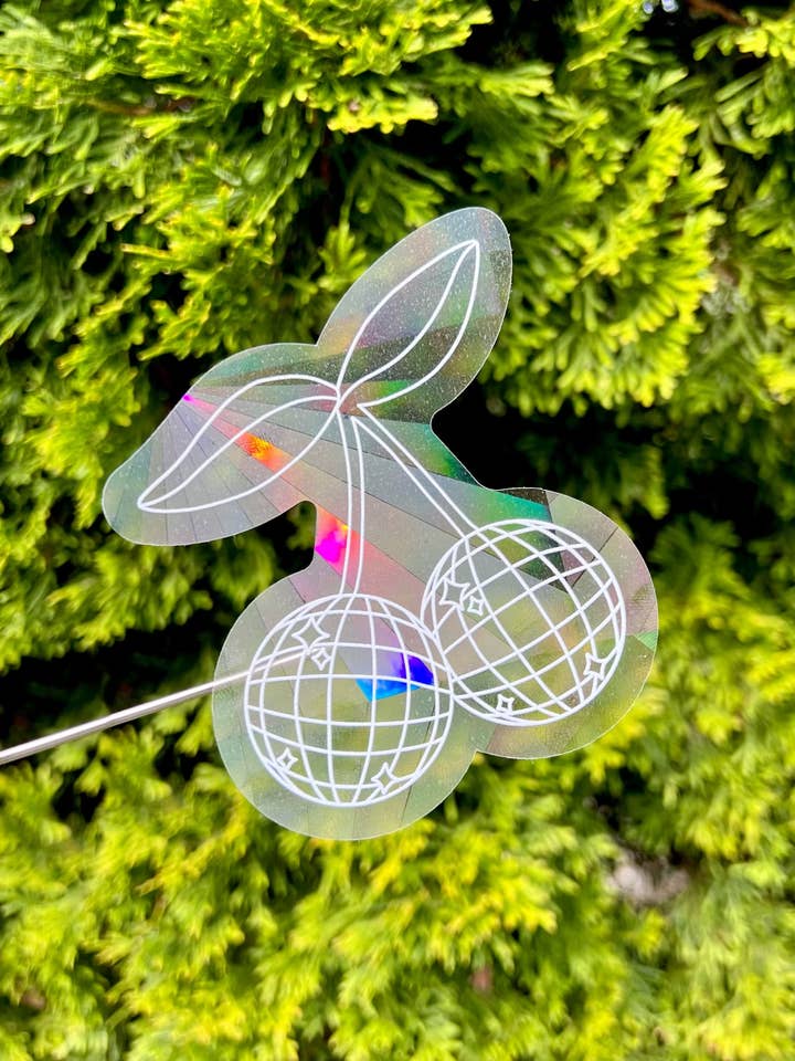 Disco Cherries Suncatcher Sticker 3.5x4 in. for wholesale by taelormade