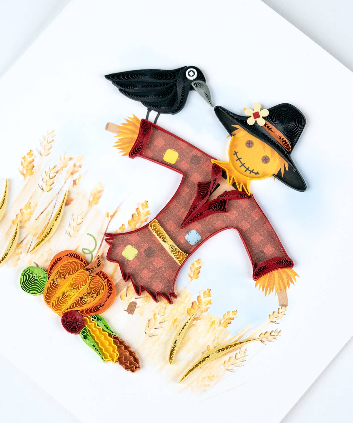Quilling Card – wholesale Everyday greeting card – Quilled Scarecrow Greeting Card1