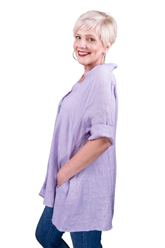 TINA Stephens Italy/Tees By Tina – Großhandel Hemd mit Button-down-Kragen – Damen – Princess Swing Top mit Taschen (BQ164)5