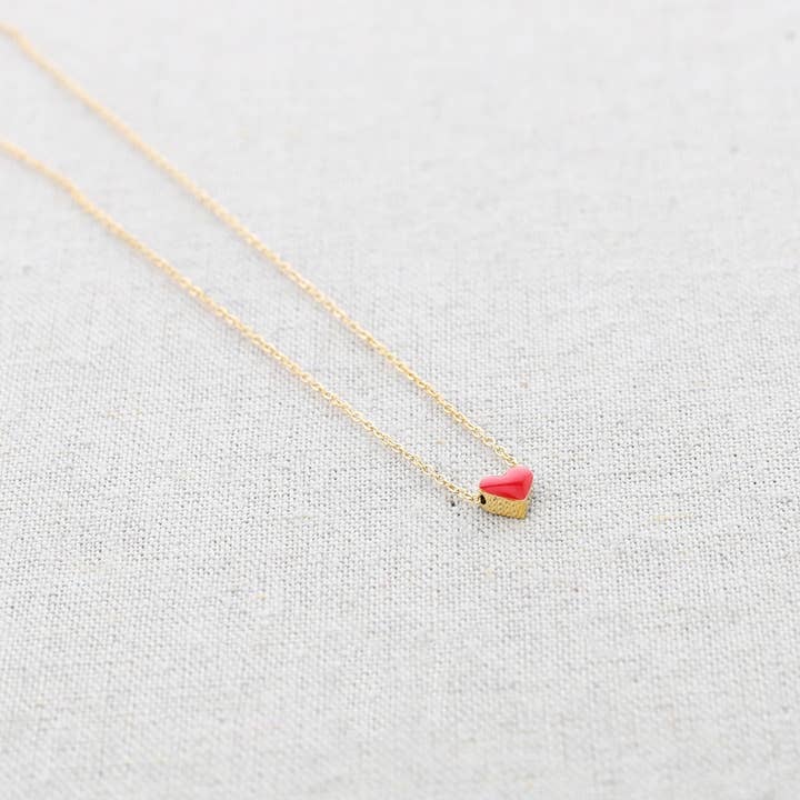 La Cuerda De Sol - Wholesale Pendant/Charm Necklace - Enamel Heart Pendant Steel Necklace