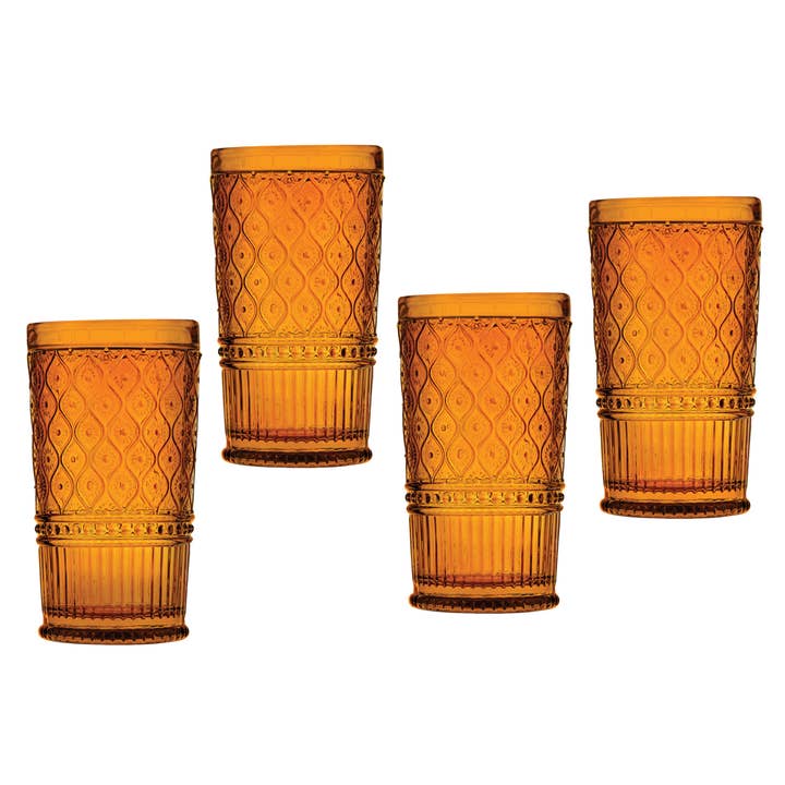 Godinger - Wholesale Drinking Glass/Cup - Set of Four Claro Jewel Tones - Multiple colors/sizes avail