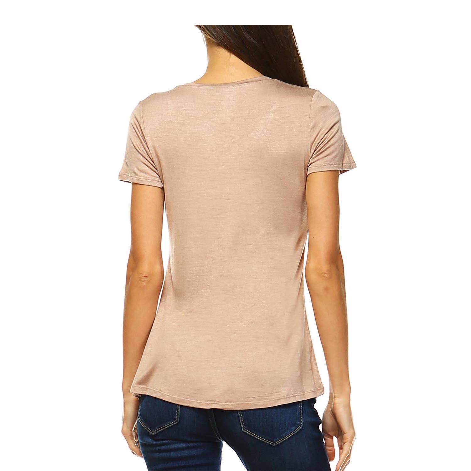 JHP Collection - Wholesale Shirt - Women's - WOMENS CASUAL SOLID V NECK SHORT SLEEVE T SHIRT19