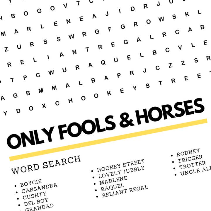 Underdog Studio – wholesale Art print – Only Fools & Horses Classic TV Comedy Wordsearch Art Print1