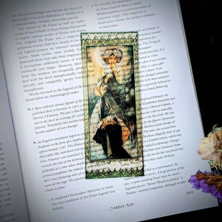 Clear Bookmark - Alphonse Mucha The Moon French Nouveau for wholesale by Dark Veinlet