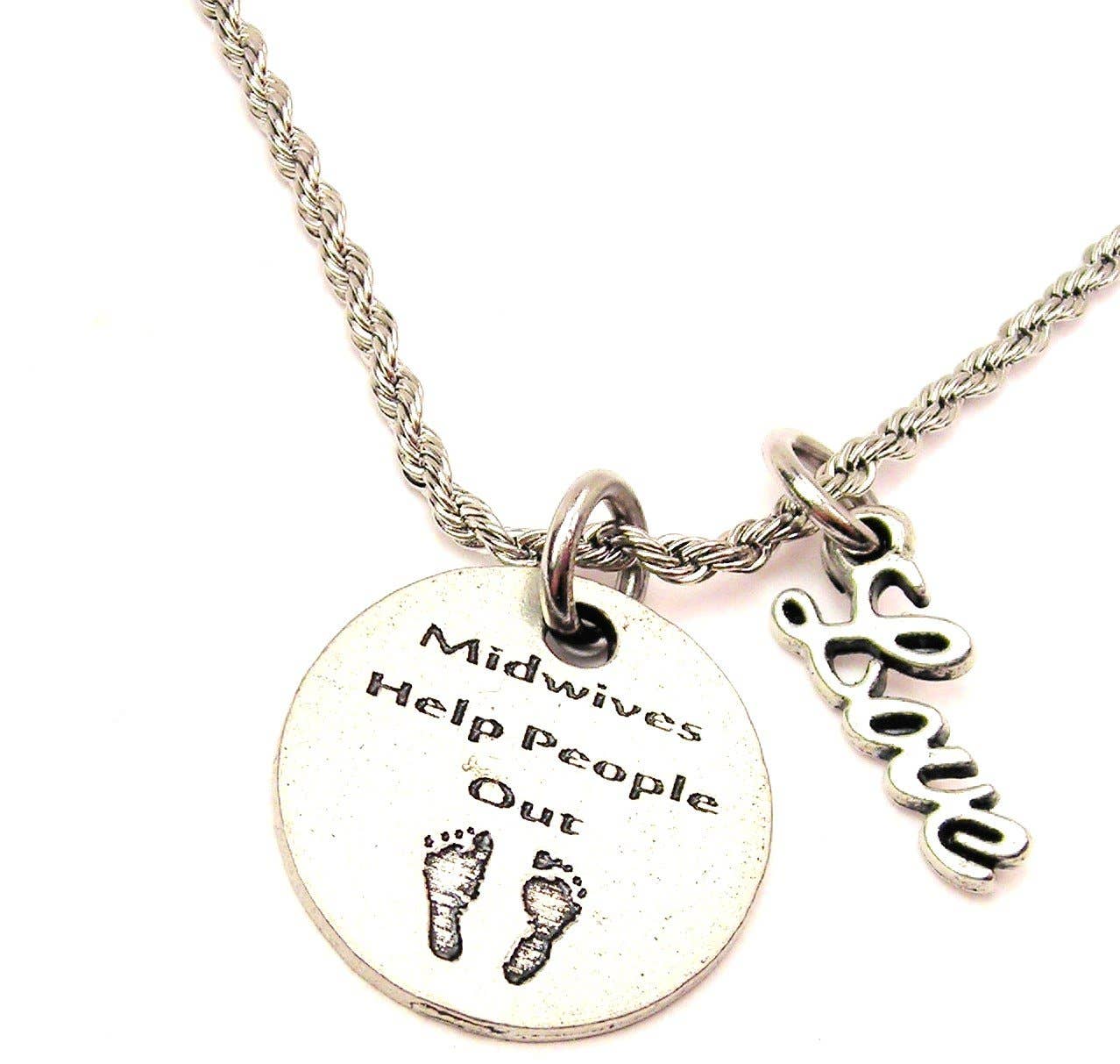 ChubbyChicoCharms Someone in Heaven Loves Me Stainless Steel Rope Chain Necklace with White Crystal Accent