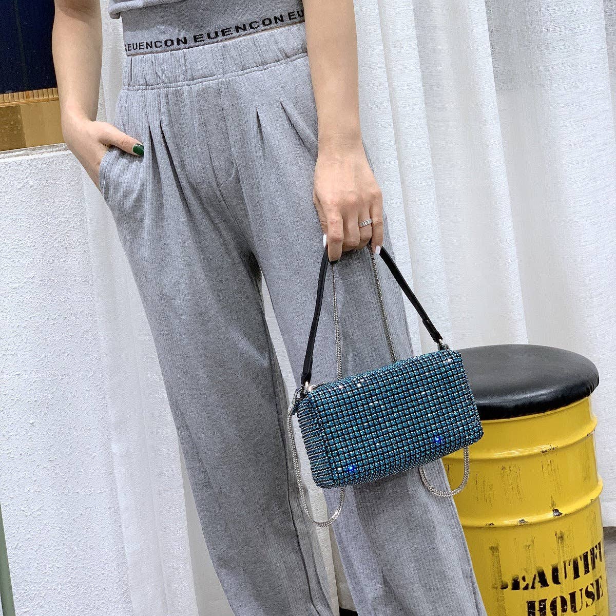 Ole - Wholesale Shoulder Bag - Women's - Rectangle Rhinestone Bag HB22766