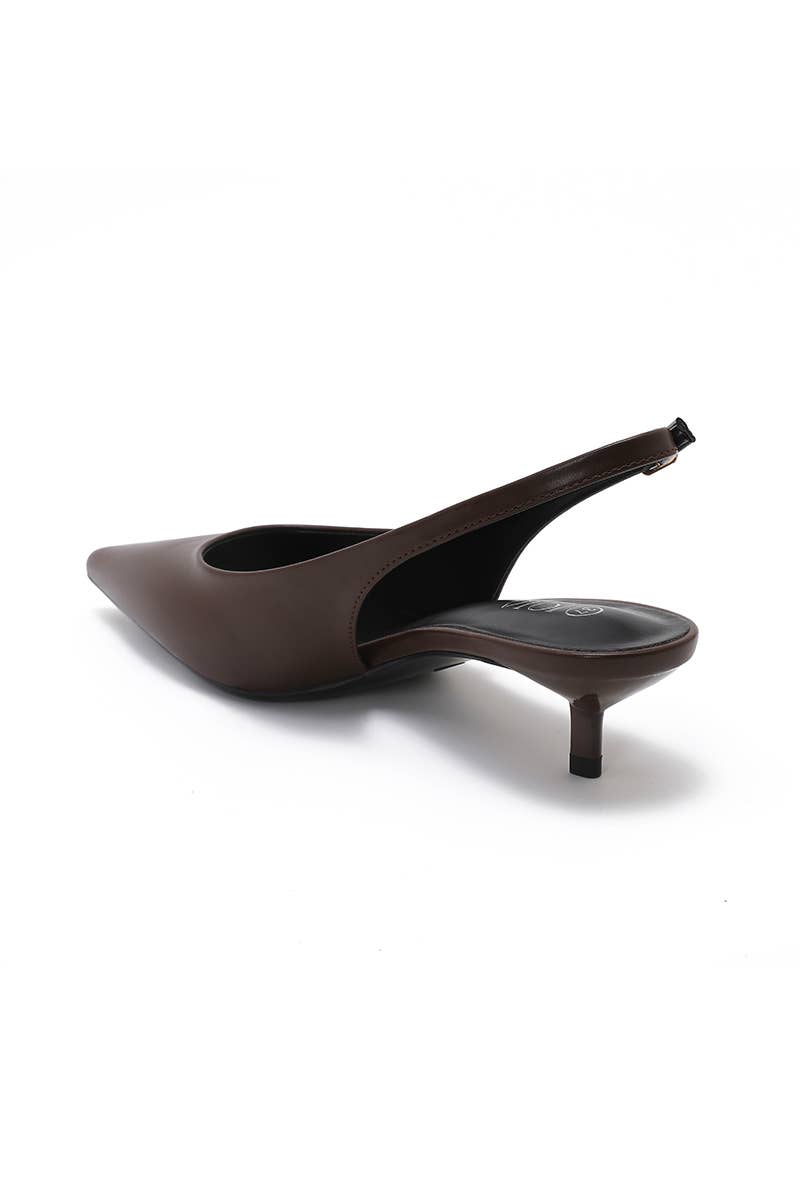 Joia Paris - Wholesale Low Heels - Women's - Pointed toe slingback pump, small thin heel H8-1021E21