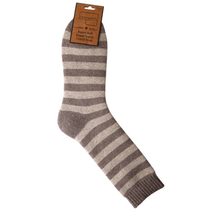 Chaussettes Confortables à Rayures Cappuccino pour Hommes JS839 pour la vente par Jess & Lou