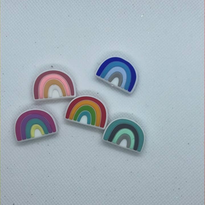 Crafting with CT - Wholesale Beads - Silicone Beads - Rainbow 25*18mm