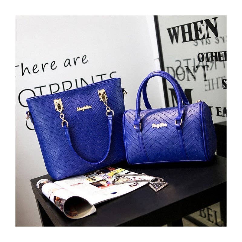 ShieldChic – wholesale Väska med handtag – Dam – 6-Piece Solid färg präglade handväska Set6