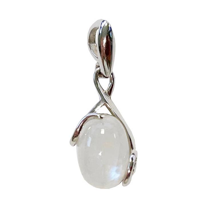 Mondstein-Anhänger „Océane“ – oval – Sterlingsilber für den Großhandel von France Mineraux