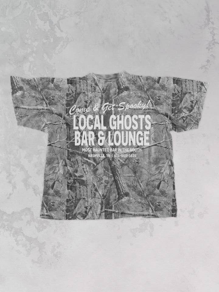 Bar & Lounge Local Ghosts, T-shirt Assustadora de Tamanho Grande por atacado de The Clandestine Underground