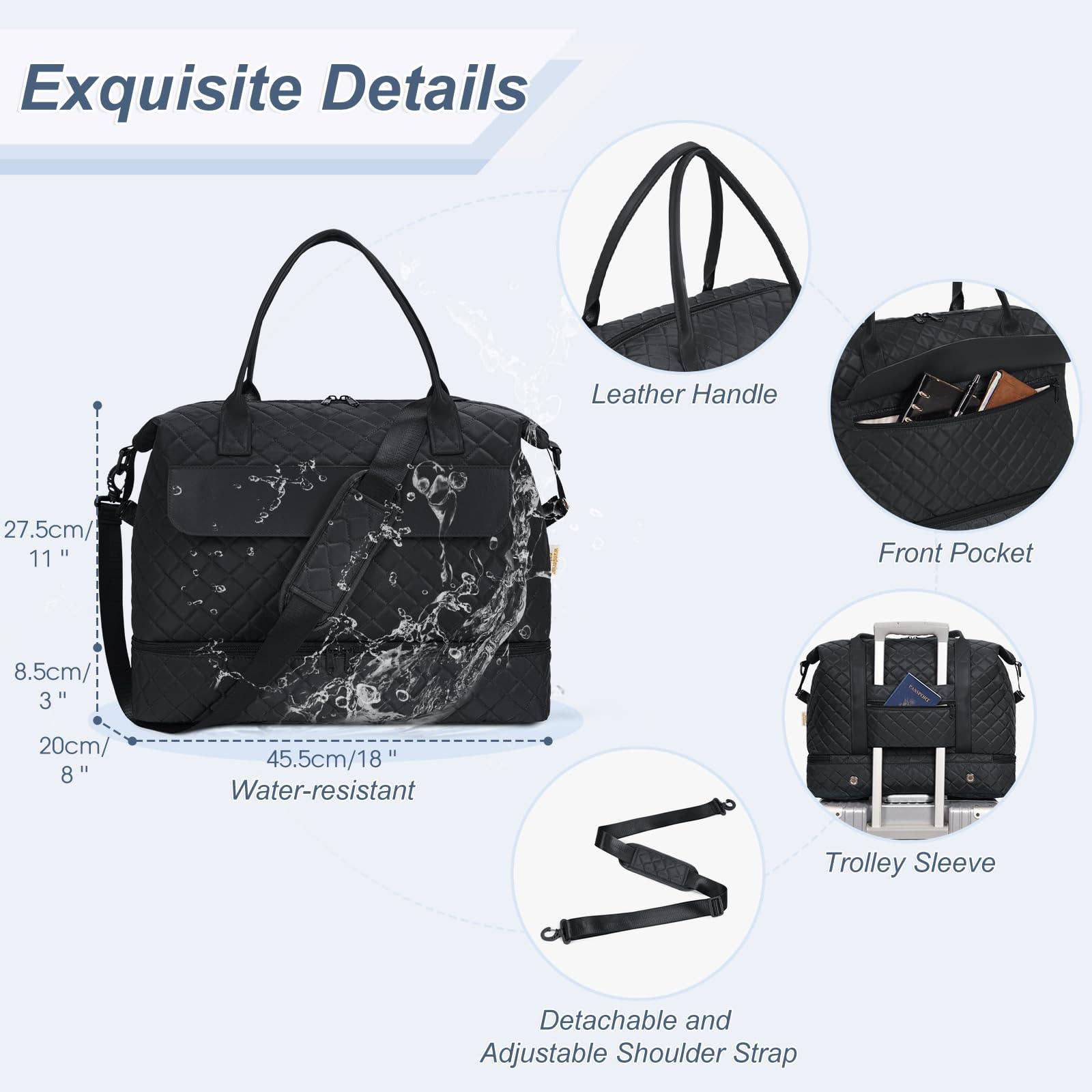 wandf – Engroshandel Stor rejse- og weekendtaske - Dame – Carry On Weekender-taske med skorum Rejsetaskesæt9