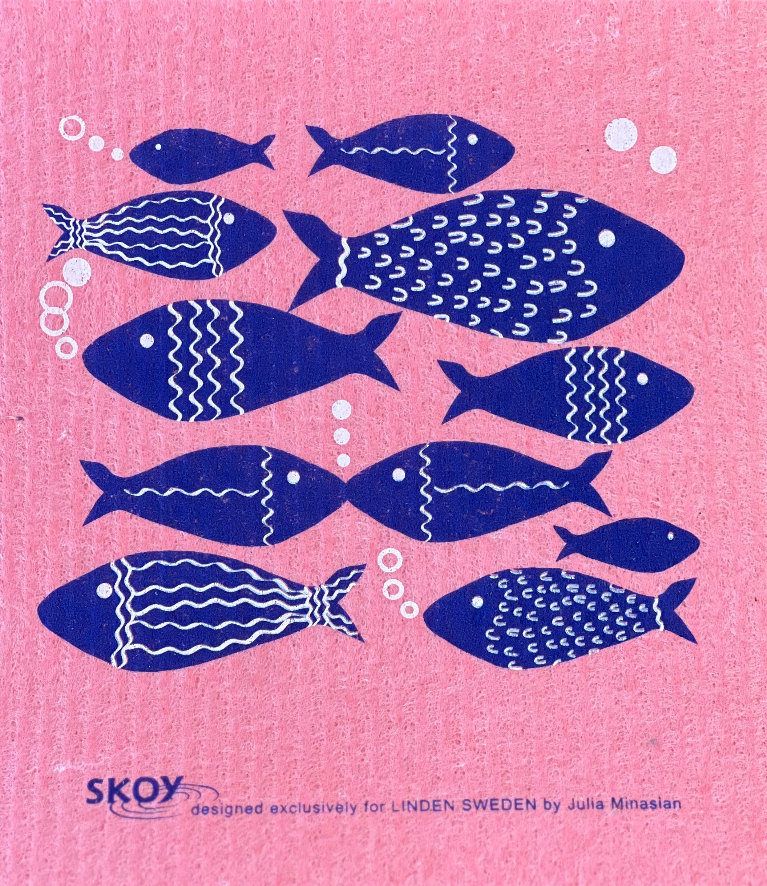 Linden Sweden - Wholesale Dishcloth - Swish&Go™ Cloth - Fish - Pink