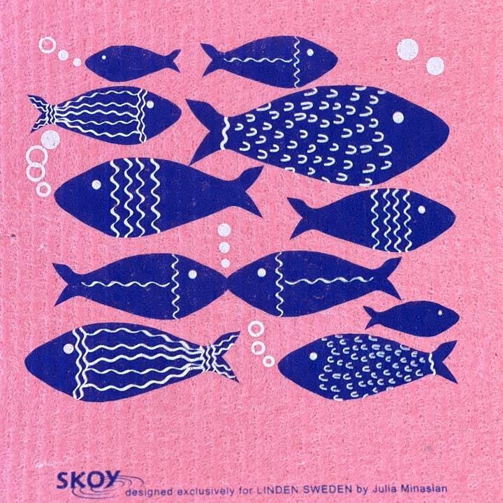 Linden Sweden - Wholesale Dishcloth - Swish&Go™ Cloth - Fish - Pink0
