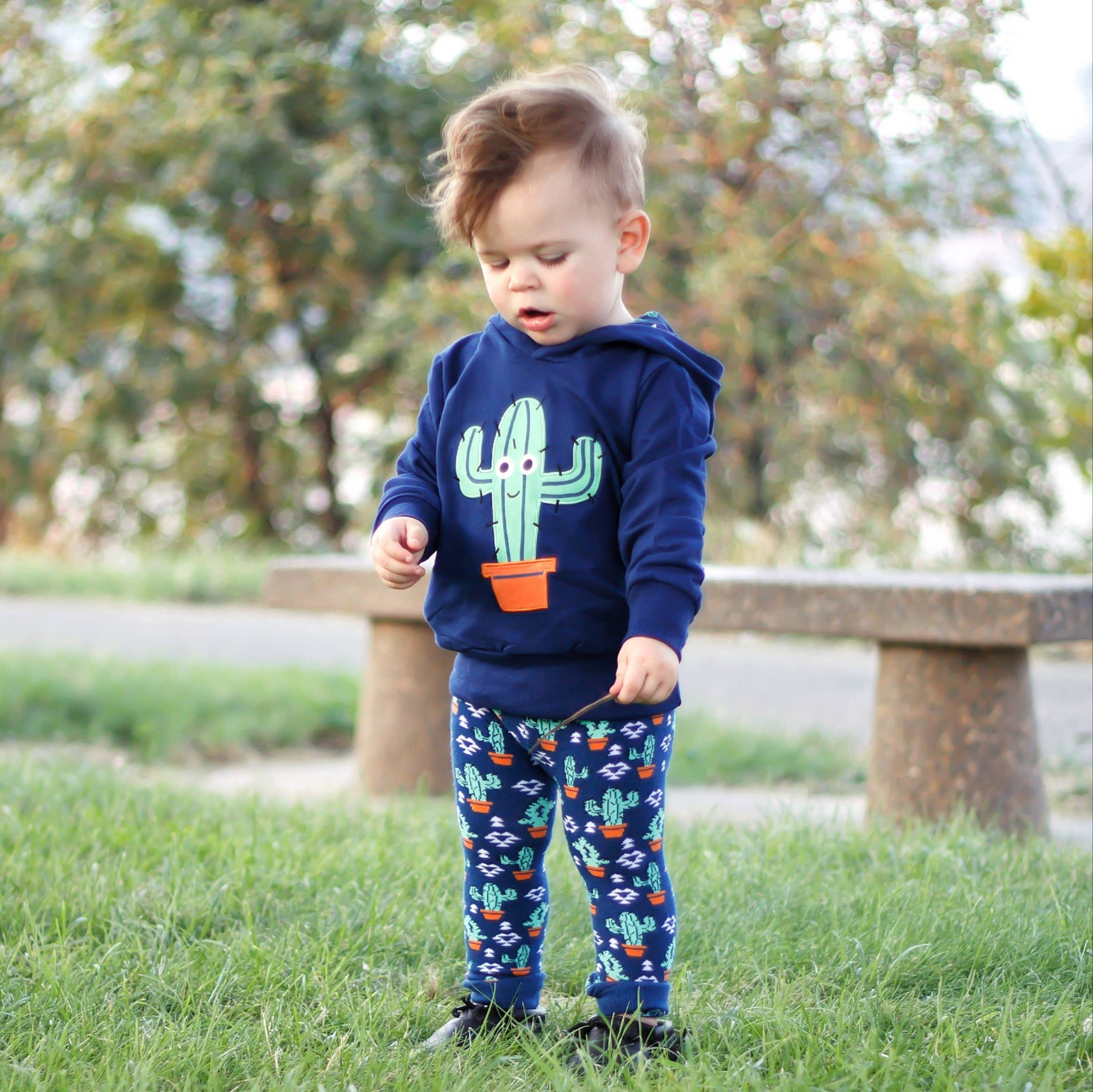 Doodle Pants - Vendita all'ingrosso Felpa con cappuccio - Bambini - Felpa con cappuccio Western Prickly Cactus per bambini e bambini6