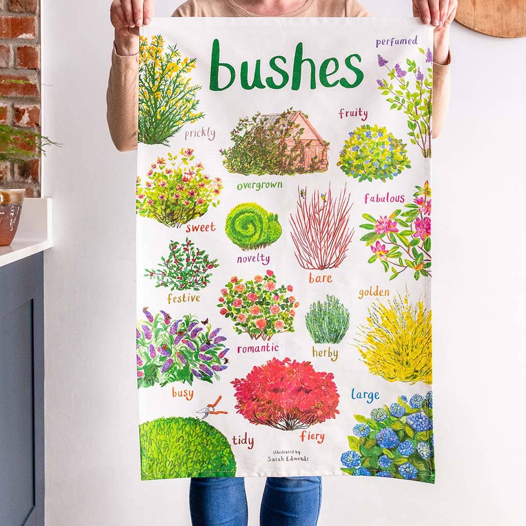 Sarah Edmonds Illustration – wholesale Tea towel – Bushes Cotton Tea Towel2