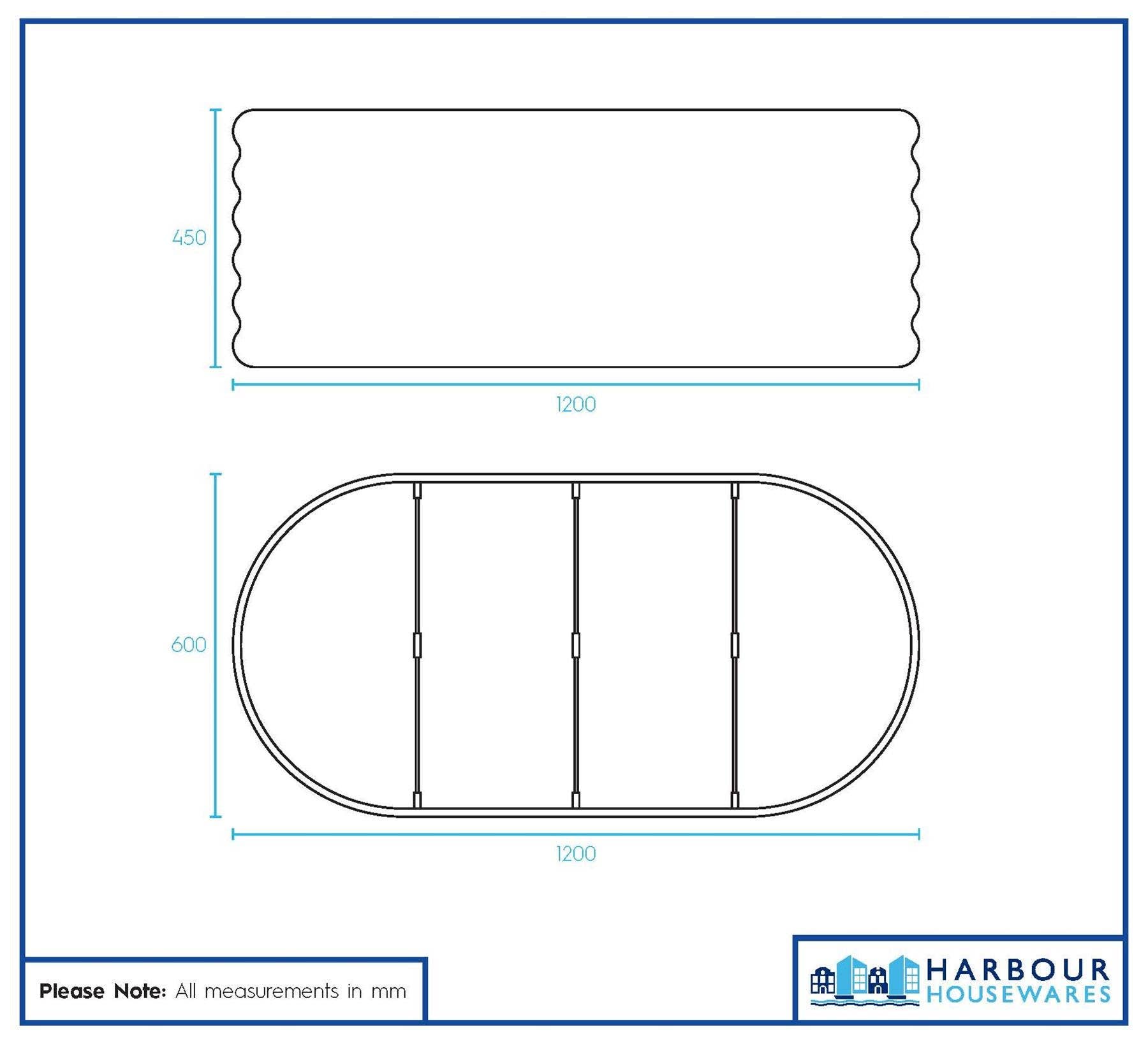 Rinkit Ltd – Engroshandel Plantekasse – Ovalt højbed i galvaniseret stål - 120 cm x 60 cm x 45 cm fra Harbour Housewares15