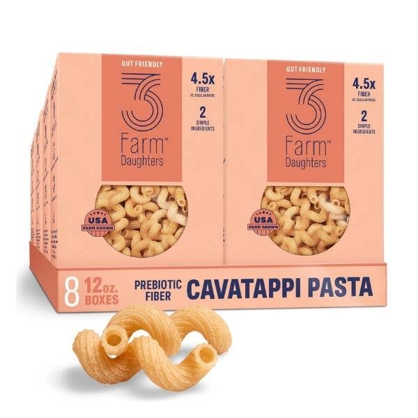 Cavatappi à haute teneur en fibres - Pâtes amicales pour l'intestin, à faible IG, cultivées aux États-Unis pour la vente par 3 Farm Daughters