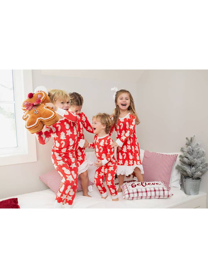 Sweet Bay Clothing - Vendita all'ingrosso Completo pigiama - Bambini - Pigiama Due Pezzi con Pantaloni a Tema Biscotti di Natale5