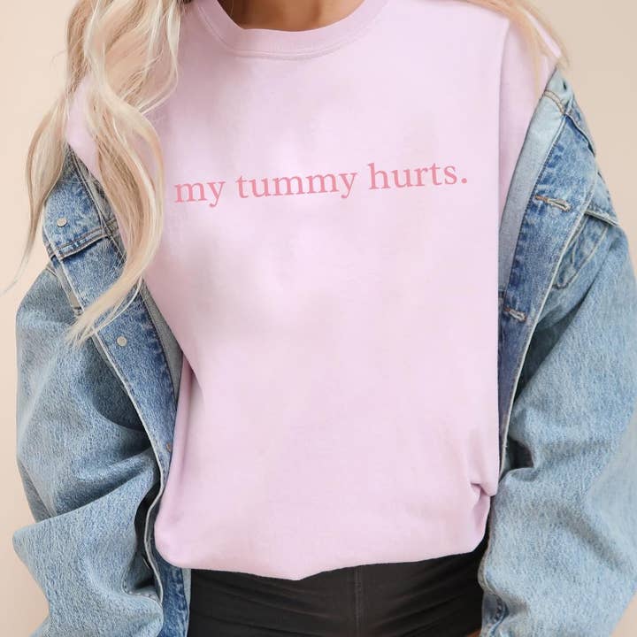 My Tummy Hurts | Trendy Oversized Sweatshirt for wholesale by The Branded A Tees