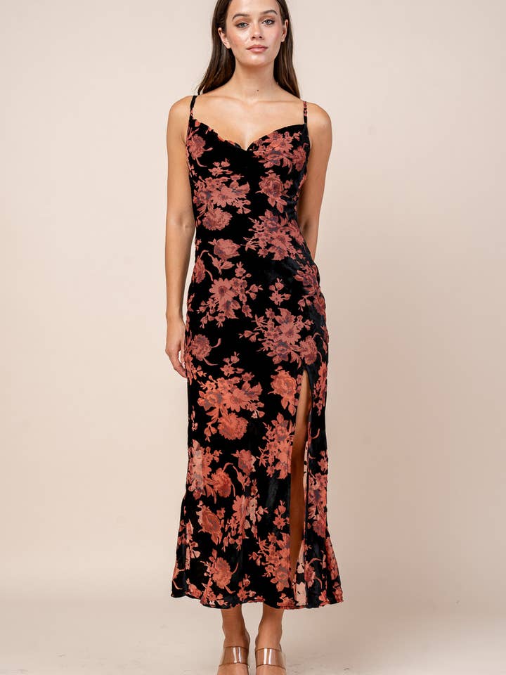 Black CD30653S / COWL NECK LONG S/L DRESS for wholesale on Faire3