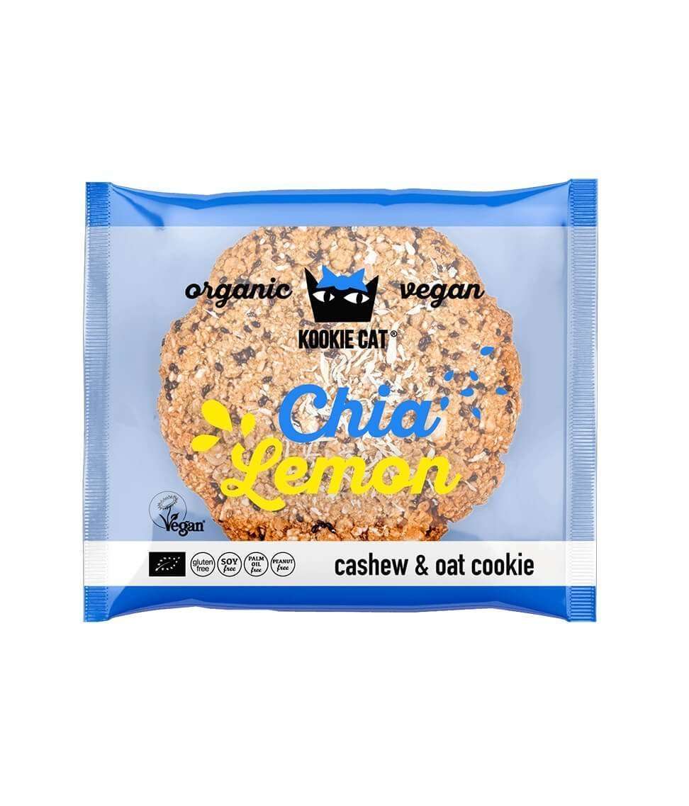 Smart Organic - Wholesale Cookie - Chia and Lemon Cookie, Bio, Kookie Cat, 50g0
