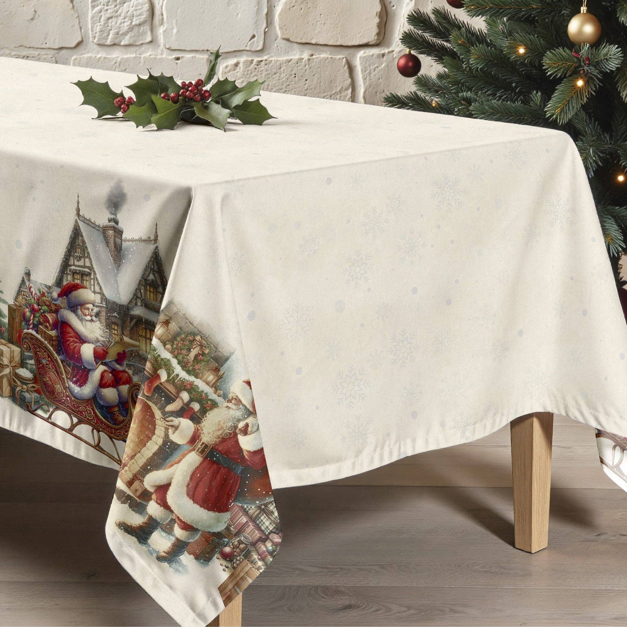 SG HOGAR - Wholesale Tablecloth - Vintage Christmas stain-resistant tablecloth 12252