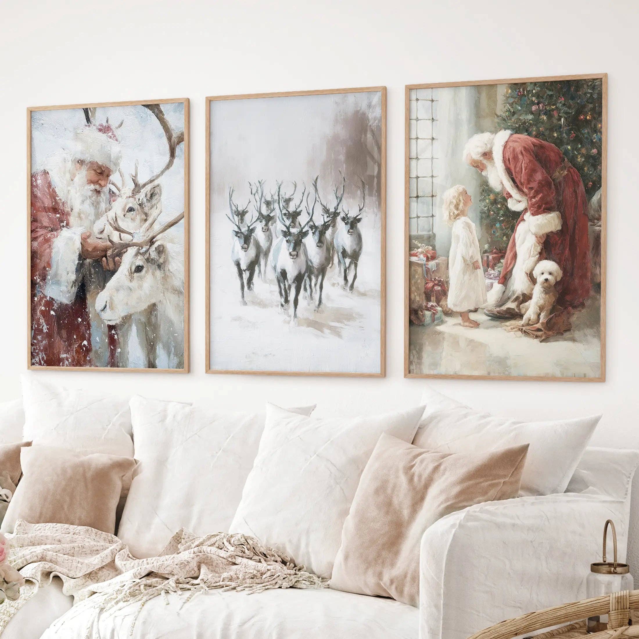 PrintSets.com - Wholesale Gallery Wall Set - Holiday Wall Art. Santa, Reindeer, Christmas Tree Print2