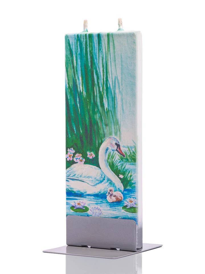 Platt handgjord ljus - Svan i sjö för wholesale av Flatyz EU