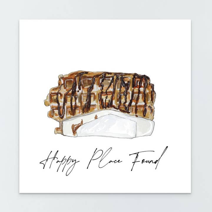 Waffle & Nutella Watercolor Print: Happy Place Kitchen Art for wholesale by Matt Champness Art
