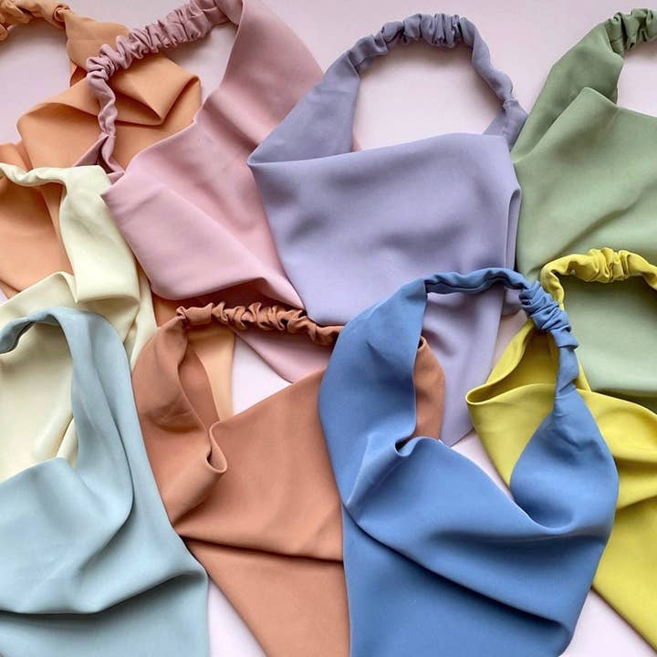 Pastel Summer Triangle Head Scarf Wrap with Elastic Bandana and other Purchase wholesale triangle bandanas. Free returns & net 60 terms on Faire trending on Faire.