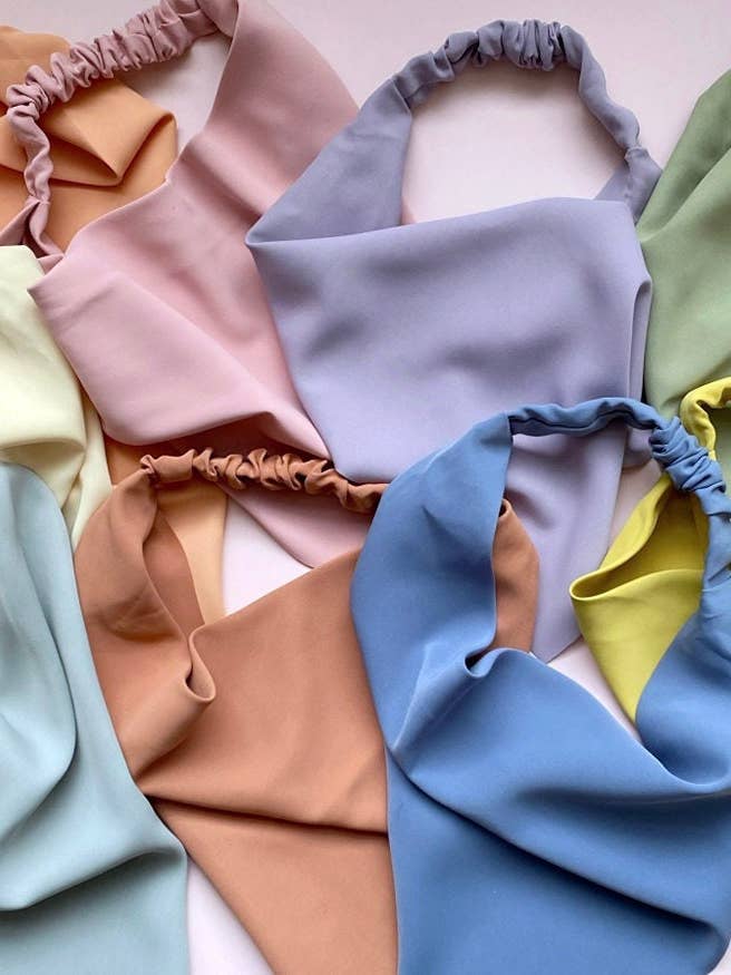 Bufanda triangular de verano en colores pastel con pañuelo elástico para venta al por mayor de PopFizzCheers