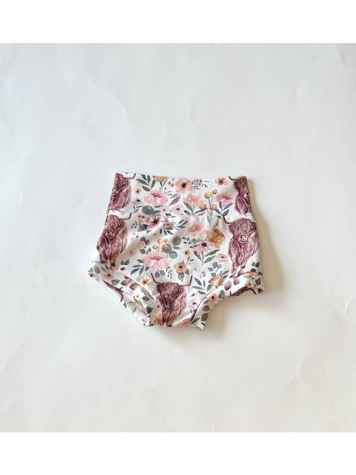 Tiny toes Baby Co - Wholesale Clothing Set - Baby - Little Cowgirl Highland Cow Bummies Set